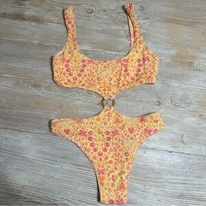 Urban Outfitters Out from Under Floral Cutout Swimsuit Monokini Sz M